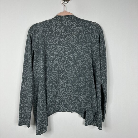 2/$24 Eastern Mountain Sports Doodle Open Cardigan Gray Small #A0513 TRB3 - Picture 4 of 8